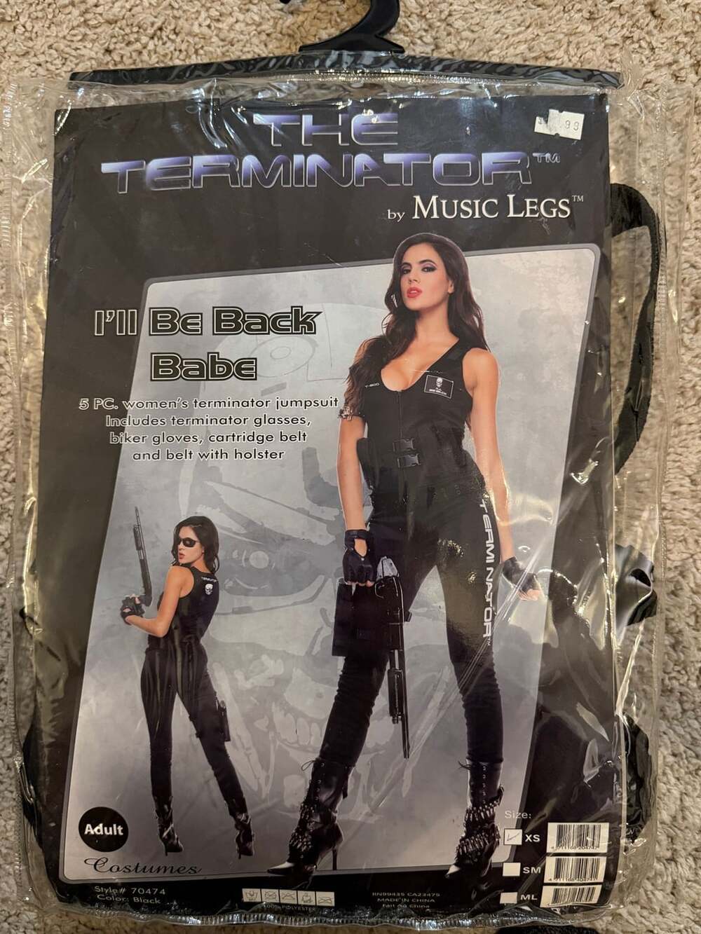 Music Legs The Terminator Costume I'll Be Back Babe Size XS